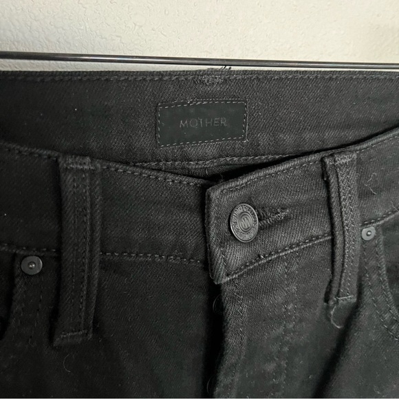 MOTHER Denim Tomcat Ankle High Rise Straight Leg Jeans Lasting Impression Black - Picture 7 of 15